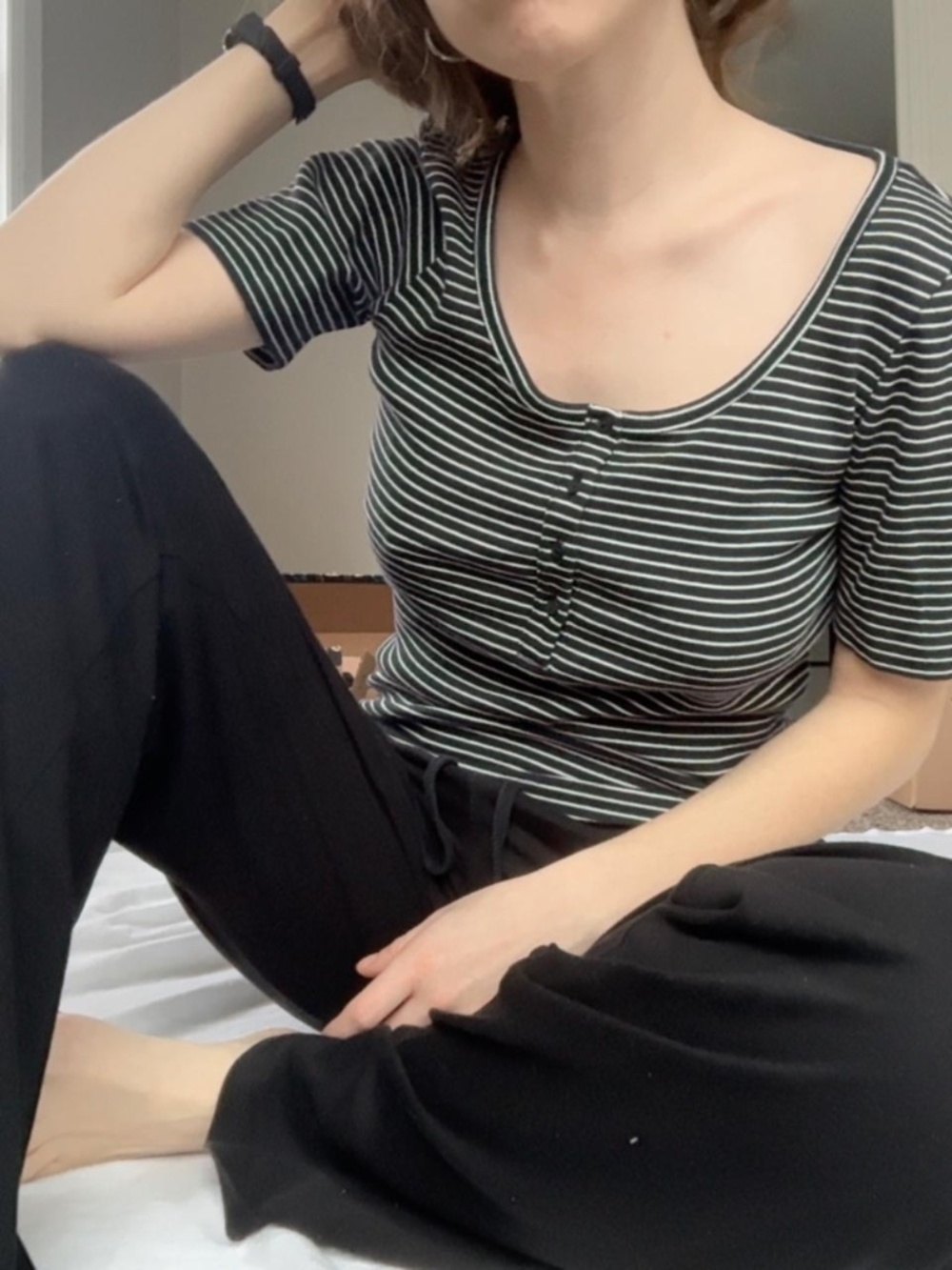 COS Ribbed Henley T-Shirt – Size S – Like New
